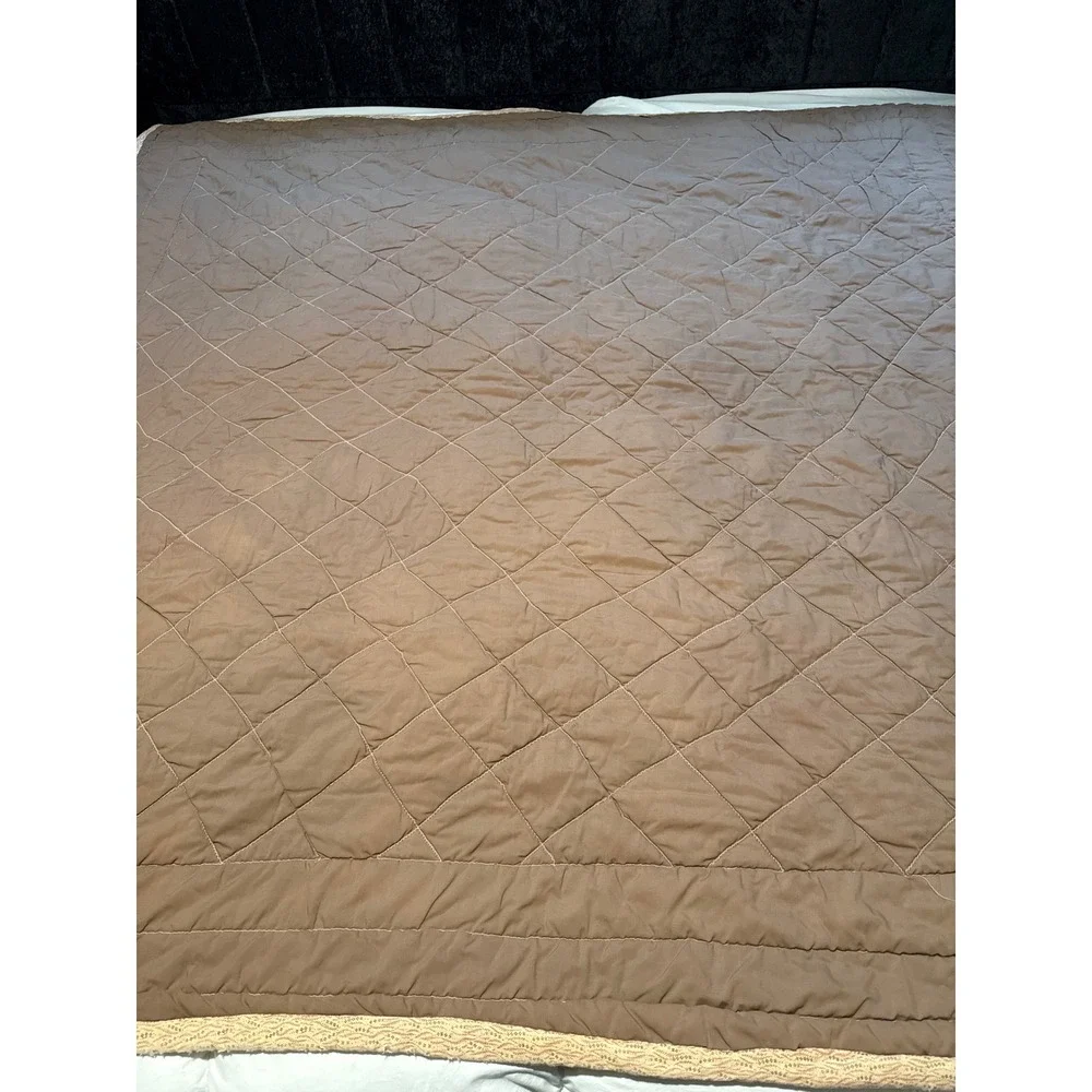 Antique Handmade Maple Leaf Quilt Queen 75x73 Patchwork Cotton Autumn Fall Read